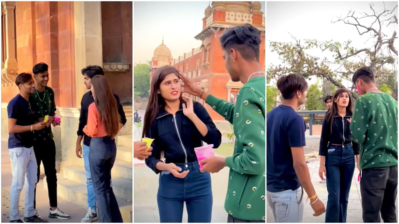 Viral video : छेड काढणाऱ्याला मुलीनं दाखवला हिसका; Social media users म्हणतायत, बहुत सही किया