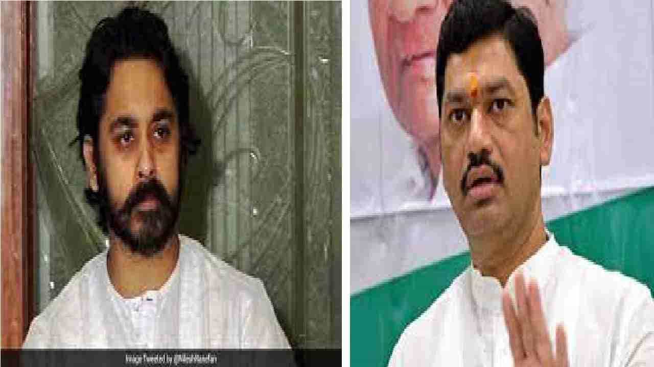 Dhananjay Munde : ह्याची आमदारकी पण रद्द होते, करुणा शर्माच्या बॉलींगवर निलेश राणेंचा सिक्सर