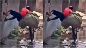 'या' देशी स्पायडरमॅनला पाहिलं का? चिखल आणि पाणीही याचा रस्ता रोखू शकलं नाही, Jugaad video viral