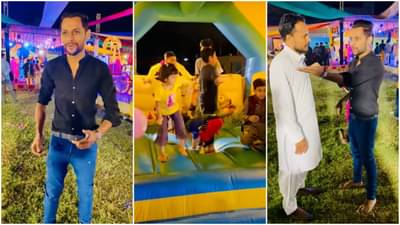 उड्या तर मारून दाखवणारच! लहान मुलांच्या Bouncy Castleमध्ये कसा घुसतो तरूण? हसवणारा Viral video पाहा