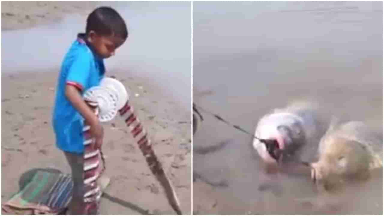 ...अखेर गळाला लागलाच! मासे पकडण्यासाठी काय अफलातून युक्ती केलीय चिमुरड्यानं! हा Jugaad video पाहाच
