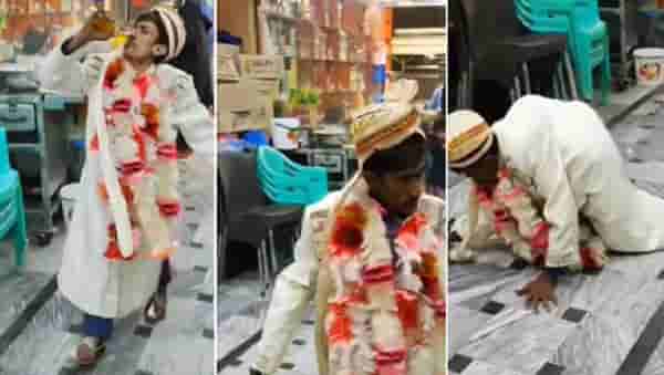 Video : ॲटिट्यूडमध्ये आला, कोल्ड ड्रिंक प्यायला अन् काही क्षणात फर्शी पुसायला लागला, नवरदेवाचा भन्नाट व्हीडिओ व्हायरल...