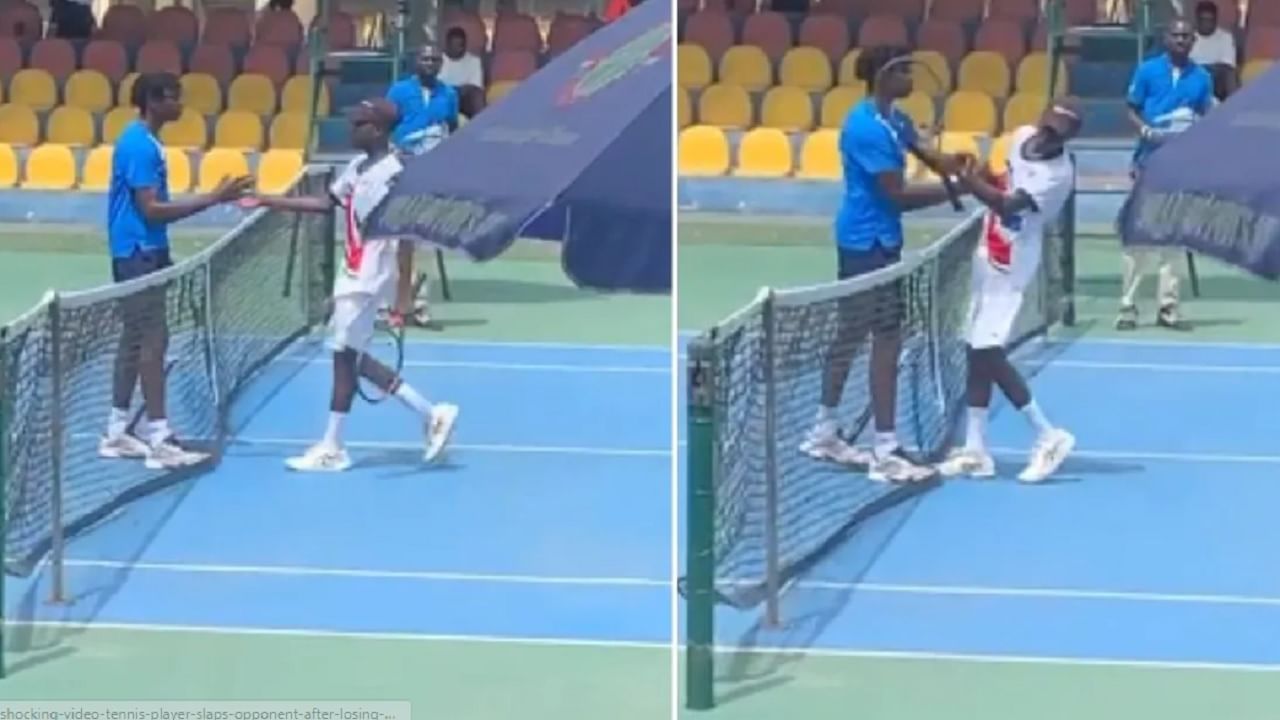 VIDEO : मॅच हरल्यानंतर टेनिसपटूने जिंकलेल्या खेळाडूच्या कानाखाली काढला जाळ, पाहा व्हिडीओमध्ये नेमके काय घडले!