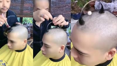 Viral Video : विचित्र हेअरस्टाईलची सोशल मीडियावर चर्चा, नेटकरी म्हणतात, पण कशासाठी अशी हेअरस्टाईल?