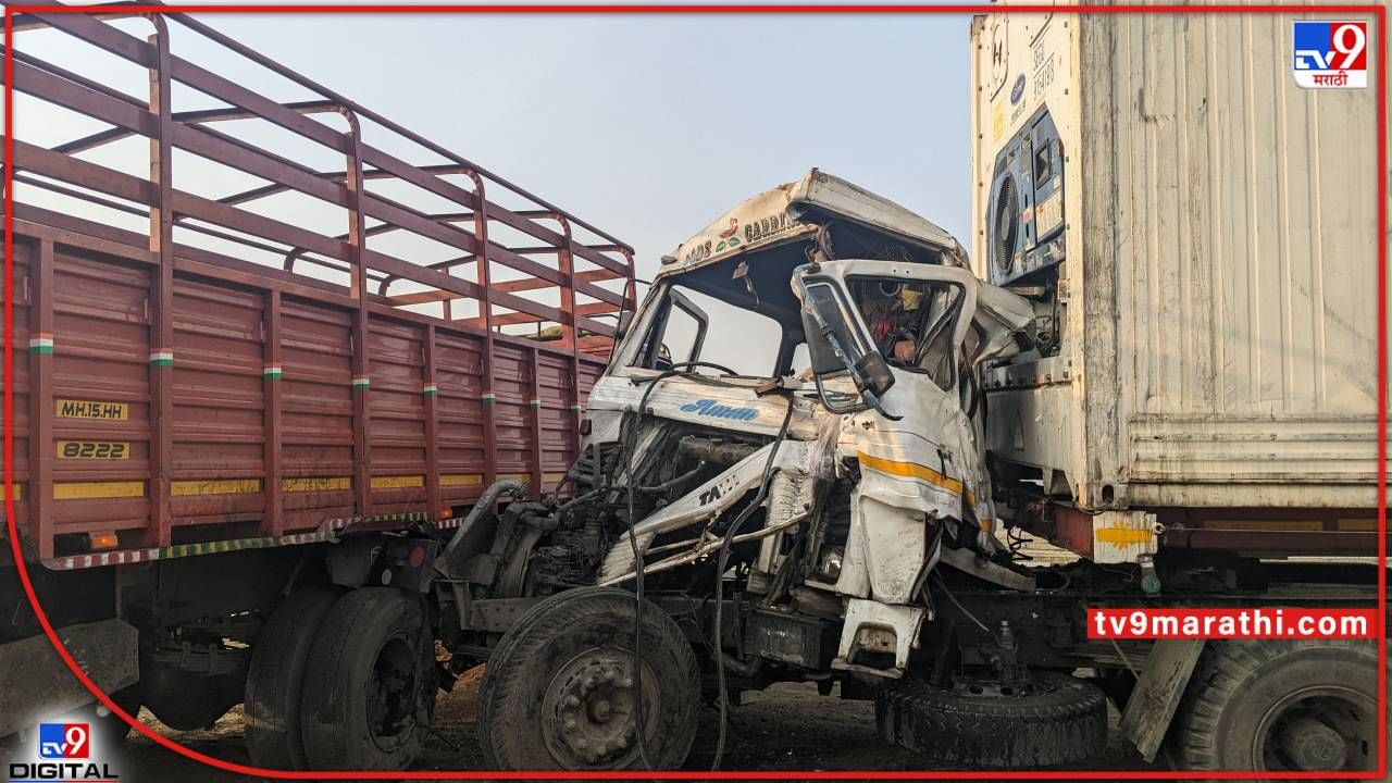 मुंबई-नाशिक महामार्गावर कंटेनरची उभ्या आयशरला धडक; एका चालकाचा मृत्यू, एक जखमी