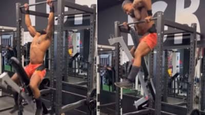 VIDEO : जिममध्ये खतरनाक स्टंट करतानाचा तरूणाचा व्हिडीओ व्हायरल, नेटकरी म्हणाले वेडा आहे तो!