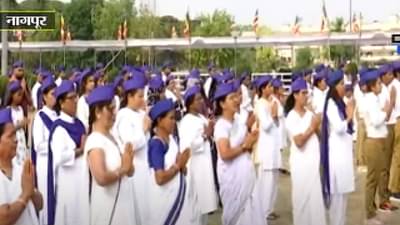 भारतरत्न डॅा. बाबासाहेब आंबेडकर जयंती; नागपूरच्या दिक्षाभूमीवर गर्दी