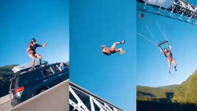 Video : चालत्या गाडीवरून उडी मारणारा हाच तो स्पायडरमॅन, सुपरमॅन, शक्तिमान!, काही सेकंदाचा व्हीडिओ तुम्हाला वेड लावेल...