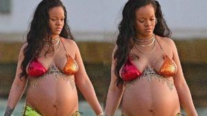 Singer Rihanna with Baby Bump: हॉलिवूडची स्टार गायिका रिहाना बेबीबंपसह समुद्र किनाऱ्यावरील फोटो व्हायरल