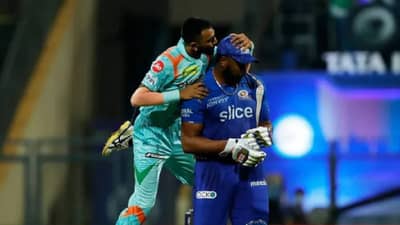 MI vs LSG IPL 2022: कायरन पोलार्ड OUT झाल्यानंतर कृणाल पंड्याने त्याला अशी दिली KISS पहा VIDEO