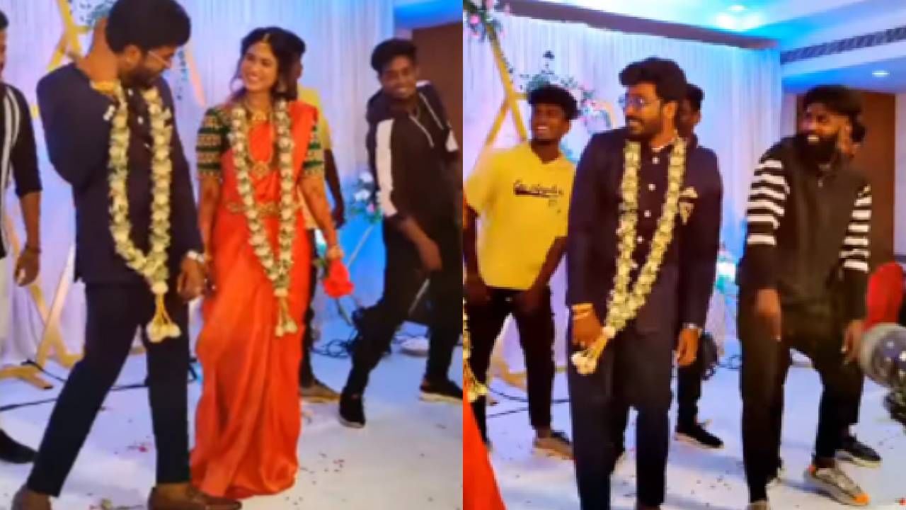 Video : भर मंडपात नवरानवरी 'श्रीवल्ली'वर नाचू लागले, लग्नातही दिसला पुष्पाचा फिवर!