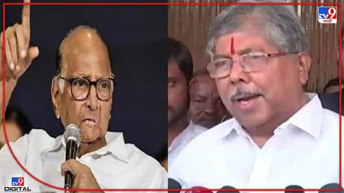 Chandrakant Patil : शरद पवार भाजपला घाबरतात, एकट्याने लढण्याची हिंमत नाही, चंद्रकांत पाटलांनी पुन्हा पवारांना डिवचलं