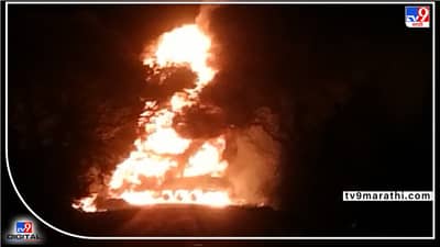 दोन ट्रकची धडक, चंद्रपूर शहराजवळ भीषण अपघात, आग भडकून जंगलातील झाडंही विळख्यात