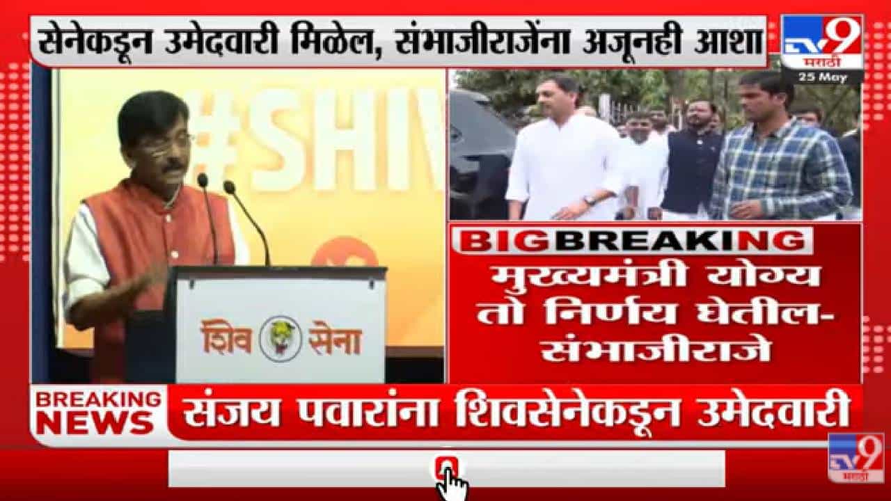 Sambhaji Raje यांना अजूनही आशा;सेनेकडून उमेदवारी मिळेल Sambhaji Raje यांना अजूनही आशा;सेनेकडून उमेदवारी मिळेल