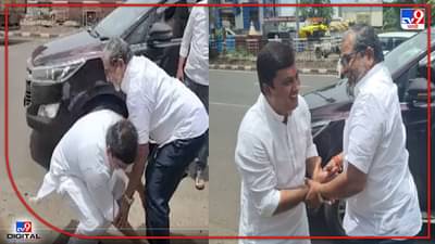 Dhananjay Mahadik : कोल्हापूरला जाताना राजू शेट्टींची भेट, धनंजय महाडिकांनी पाया पडत आशीर्वाद घेतले; शेट्टींकडूनही महाडिकांना शुभेच्छा