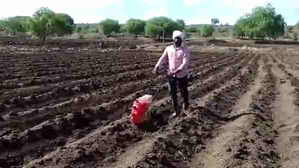 Nanded : उत्पादन वाढीसाठी शेतकऱ्यांनी पेरणी पॅटर्नच बदलला, काय आहे टोकण पध्द?