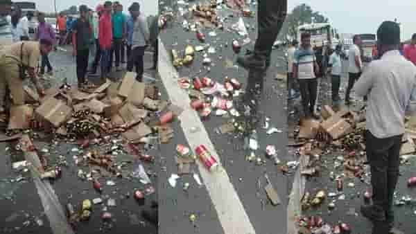 Baramati Liquor Tempo Accident: हाय का आता! अपघात झाल्यावर मदत करायचं दिलं सोडून, दारूच्या बाटल्याच उचलत बसले