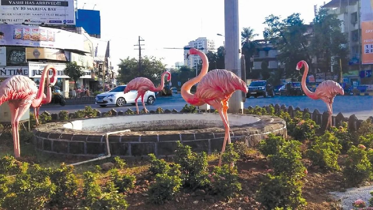 Navi Mumbai : नवी मुंबई महापालिकेच्या फ्लेमिंगो प्रतिकृती चोरीला, फक्त