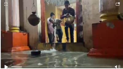 Osmanabad | देव नाही, मंदिराचा अख्खा गाभाराच पाण्यात ठेवला, उस्मानाबादेत पावसासाठी ग्रामस्थांचं अनोखं साकडं...