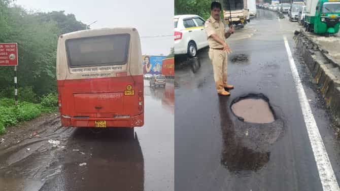 Mira road Accident : खड्ड्यामुळे तोल गेला! मागून येणाऱ्या एसटीच्या चाकाखाली येऊन बाईकस्वार तरुण जागीच ठार