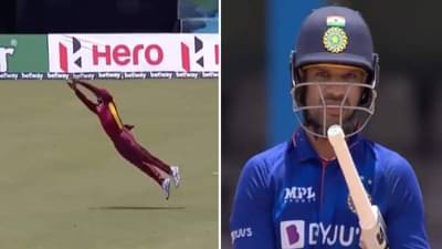Ind vs WI : ब्रूक्स बनला सुपरमॅन, घेतला शिखर धवनचा झेल, पाहा Shamarh Brooksचा VIDEO