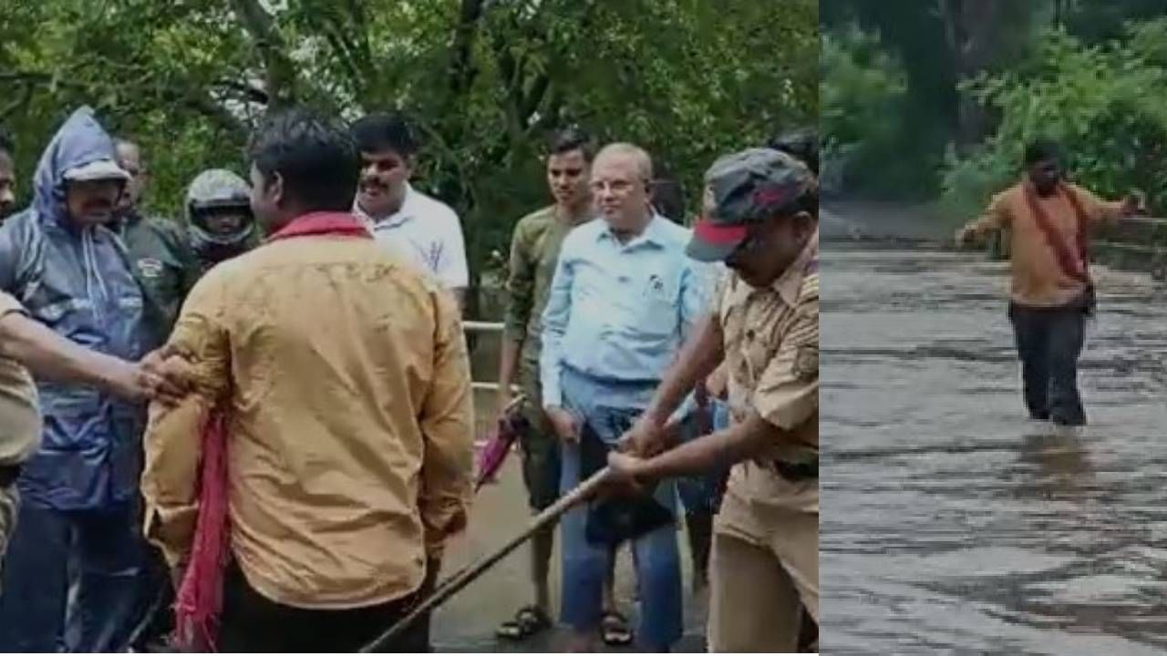 Chandrapur Flood : चंद्रपुरात जीव धोक्यात घालून पुरात उतरला, पोलिसांच्या दंडुक्याचा प्रसाद मिळाला, अद्याप पूरपरिस्थिती कायम