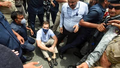 Rahul Gandhi : राहुल गांधींसह काँग्रेसचे अनेक खासदार पोलिसांच्या ताब्यात: ईडी कारवाई विरोधात संसद ते राष्ट्रपती भवनापर्यंत पायी मार्च