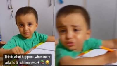 Kids Funny Video: देवा घरचं फूल अभ्यासाला बसवल्यावर म्हणतं, आई मला या जगात नाही राहायचं! पोराची नौटंकी व्हायरल