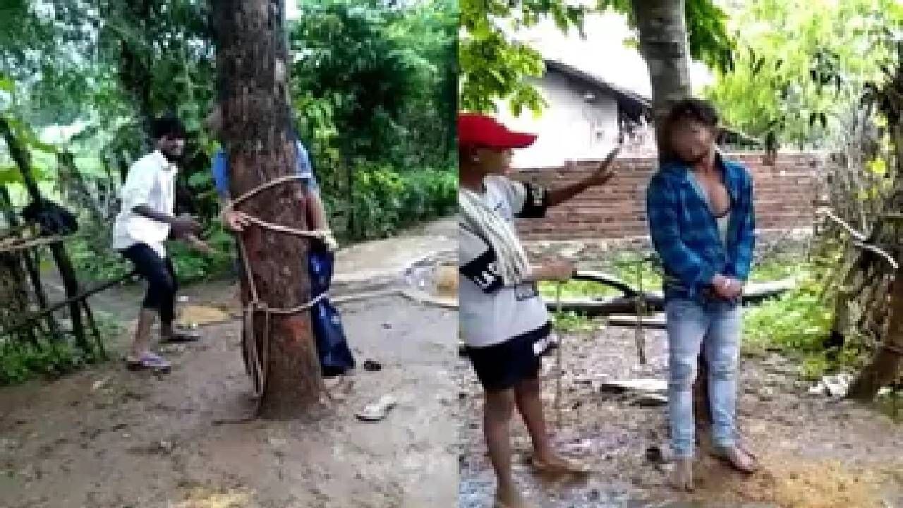 VIDEO: भयानक..सात तास झाडाला बांधून जबर मारहाण, दुसऱ्या तरुणाकडून लिफ्ट घेतली म्हणून पत्नीला केली ही शिक्षा