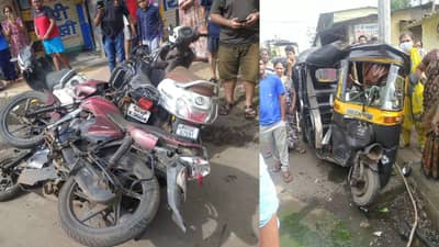 Dombivali Accident : डोंबिवली पश्चिमेत तर्राट कार चालकाची सात वाहनांना धडक, एका रिक्षाचा चक्काचूर
