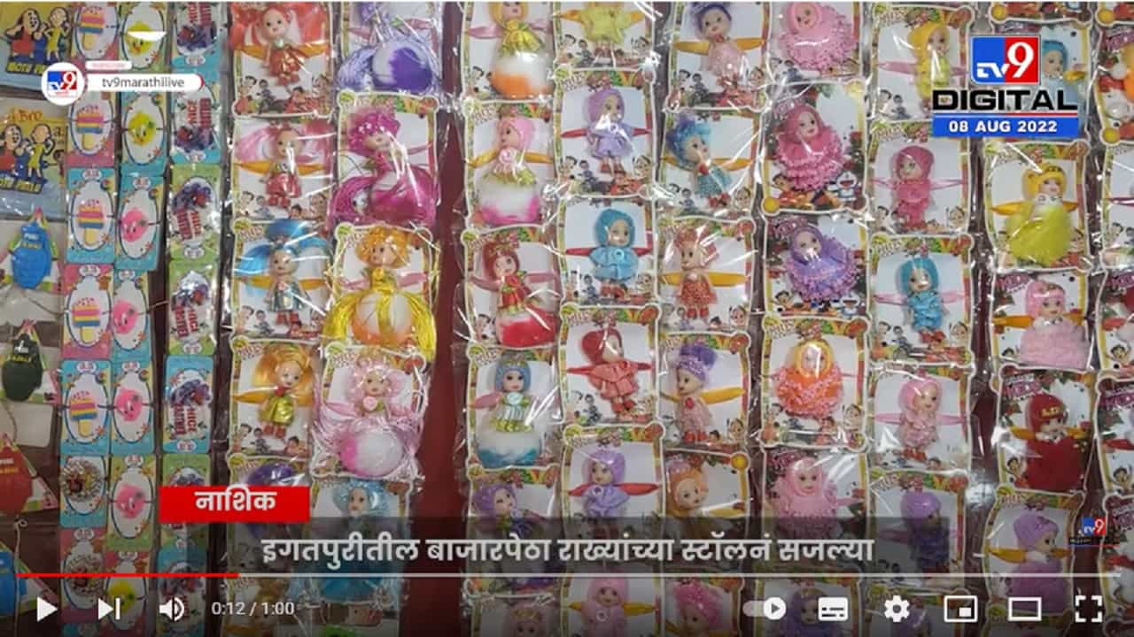 Nashik China Made Rakhi Banned | इगतपुरीतील बाजारपेठा राख्यांच्या स्टॉलनं सजल्या, चायना मेड हद्दपार