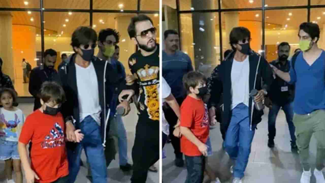 Shah Rukh Khan: एअरपोर्टवर चाहत्याने हात पकडताच भडकला शाहरुख; आर्यनने वडिलांना सावरलं