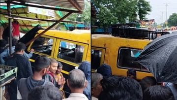 Nagpur Accident : मौद्यात चालकानं टॅक्सीला चाबी लावली, सवारीसाठी बसस्थानकावर गेला, टॅक्सी थेट पानठेल्यात घुसली