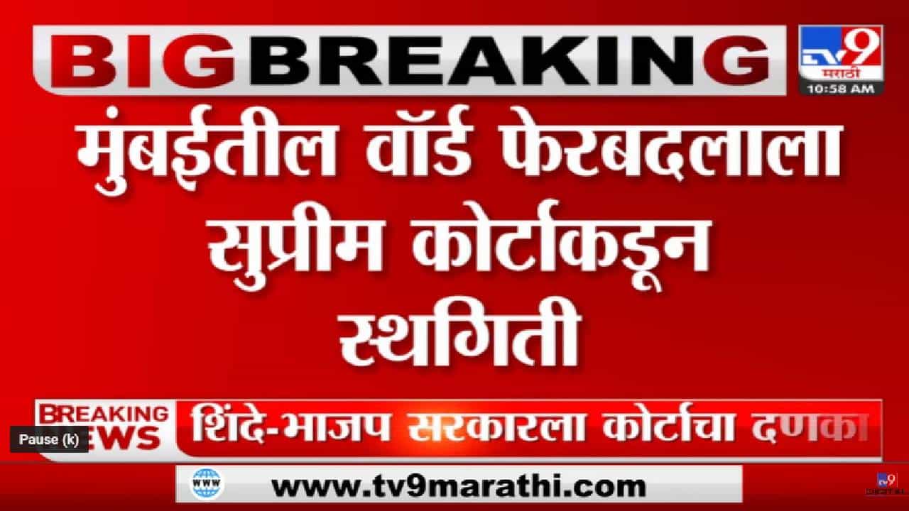 227 वॉर्डनुसार निवडणूक घेण्याच्या निर्णयाला स्थगिती