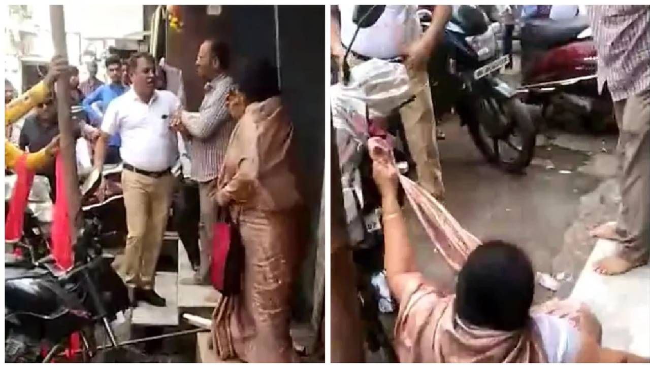 MNS Activists | मुंबादेवी मध्ये मनसे कार्यकर्त्यांकडून महिलेला मारहाण, गणपतीचं बॅनर लावण्यावरून धक्काबुक्की MNS Activists | मुंबादेवी मध्ये मनसे कार्यकर्त्यांकडून महिलेला मारहाण, गणपतीचं बॅनर लावण्यावरून धक्काबुक्की