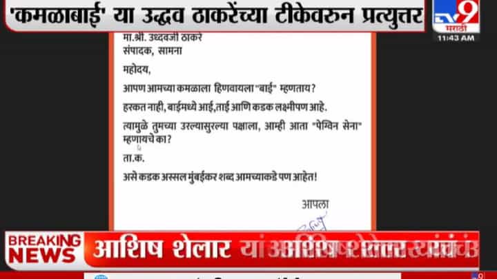 'तुमच्या उरल्या सुरल्या सेनेला पेंग्विन सेना म्हणायचं का?' उद्धव ठाकरेंना सवाल 'तुमच्या उरल्या सुरल्या सेनेला पेंग्विन सेना म्हणायचं का?' उद्धव ठाकरेंना सवाल