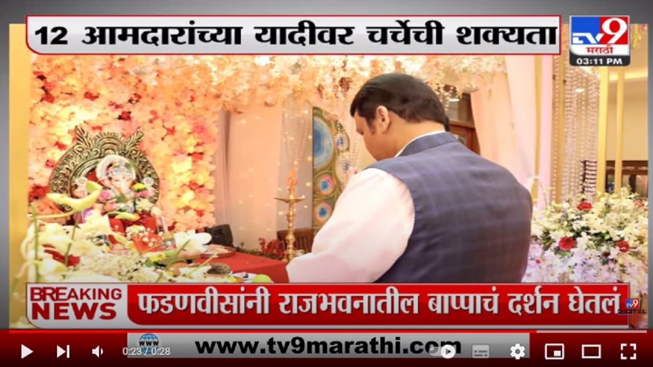 Devendra Fadnavis Meet Governors | फडणवीसांनी राज्यपालांच्या घरच्या बाप्पाचं दर्शन घेतलं