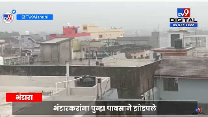 Bhandara Rain | भंडारा शहरात पावसाची तुफान बॅटिंग, पुन्हा झोडपले Bhandara Rain | भंडारा शहरात पावसाची तुफान बॅटिंग, पुन्हा झोडपले