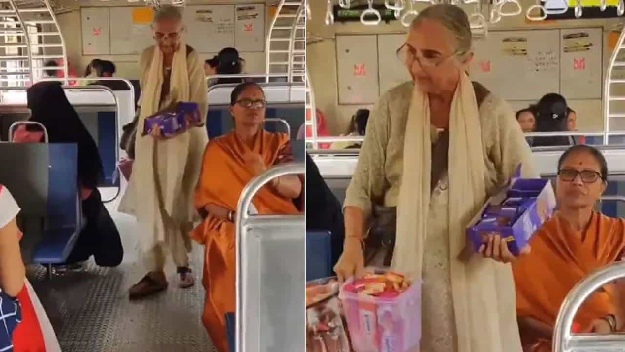 मुंबईच्या लोकलमध्ये वृद्ध महिला विकत होती चॉकलेट, जजबा पाहून लोकांनी केला सलाम