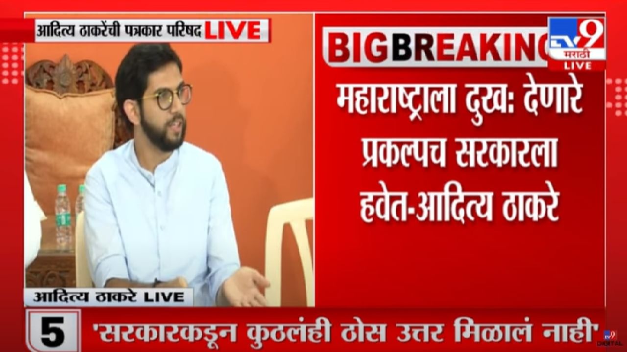 ते प्रकल्प सरकारला हवे, आदित्य ठाकरेंचं राज्य सरकारवर टीकास्त्र