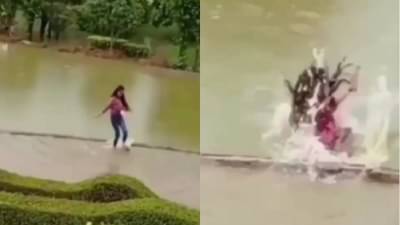 व्हिडीओ काढायच्या नादात पाण्याला हलक्यात घेतलं, व्हिडीओ व्हायरल!