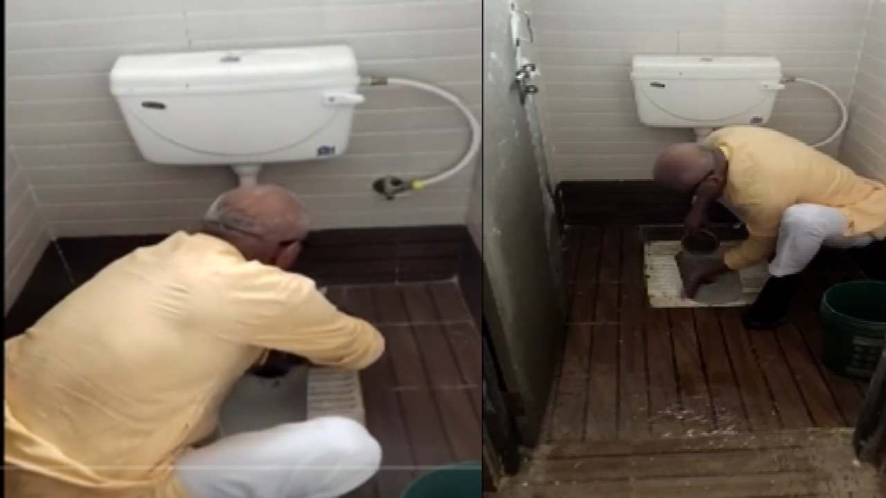 Video हातानेच टॉयलेट धुणारे खासदार पाहिले? जनसेवेची ही ऊर्मी आतूनच