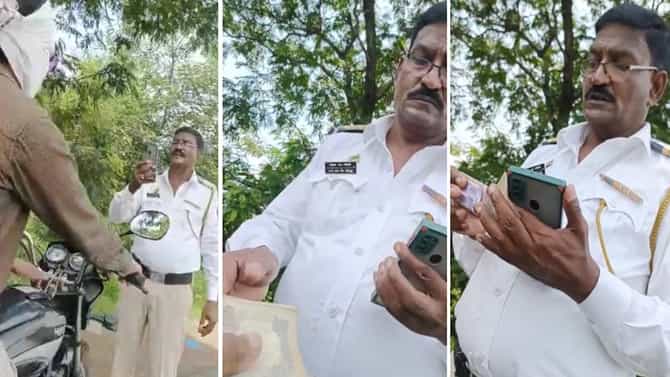 Video: कोण म्हणतं, आता ट्राफिक पोलीस चिरीमिरी घेत नाहीत, आधी मुजोरी, मग लाचखोरी, व्हिडीओ पाहा!
