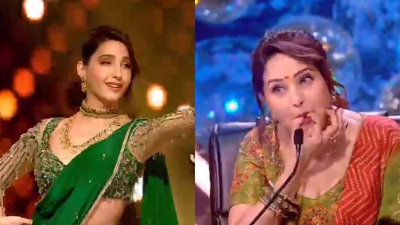 नोराची ठसकेबाज लावणी पाहून माधुरीने वाजवली शिट्टी; Video एकदा पहाच! नोराची ठसकेबाज लावणी पाहून माधुरीने वाजवली शिट्टी; Video एकदा पहाच!