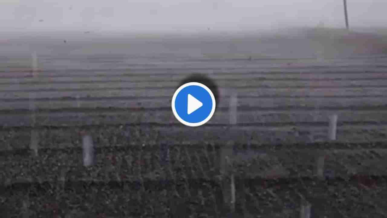 Video : आधी पुरामुळे नुकसान, आता गारपिटीचा फटका! बळीराजाच्या डोळ्यांदेखत कांद्याचं पीक भुईसपाट