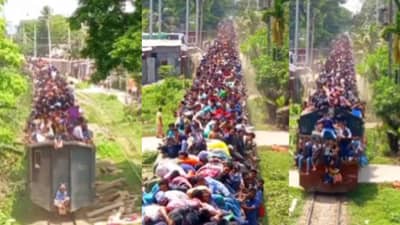 अबब! आली का ही गर्दी वाली ट्रेन परत...जिथे बघावं तिथे माणसं