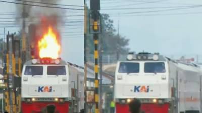 रेल्वेतून आगीचे लोट येताना पाहून लोक घाबरले, व्हिडीओ व्हायरल!