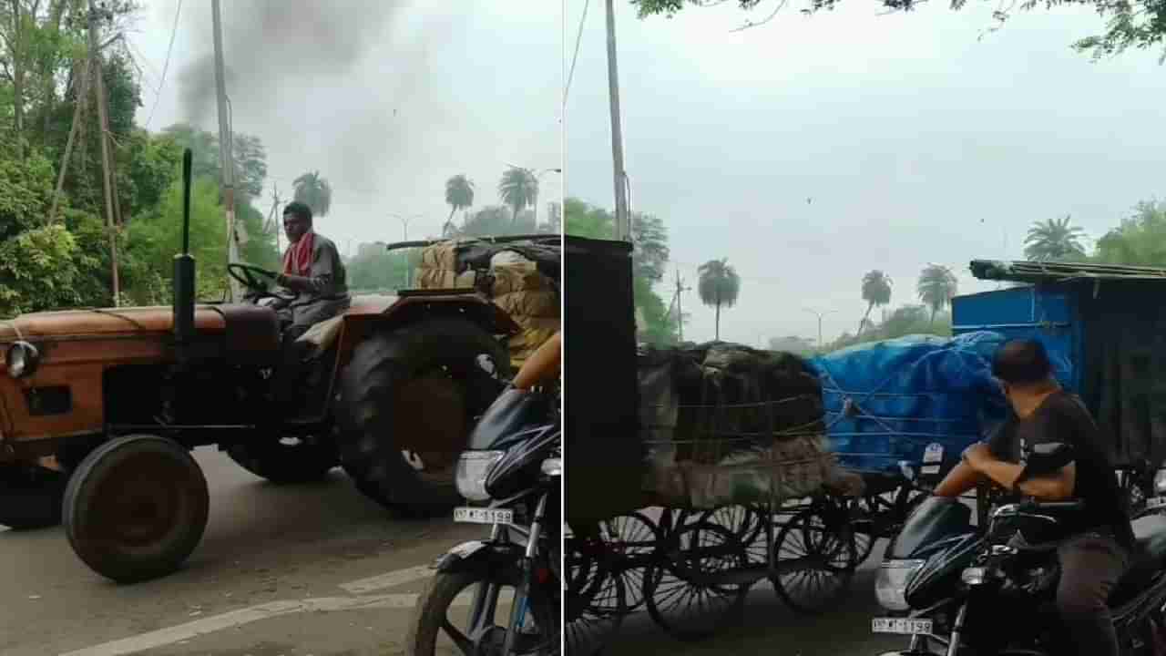 Video : ट्रॅक्टर ट्रेनचा देशी जुगाड, लोक म्हणाले भारताची नवी ट्रेन आली