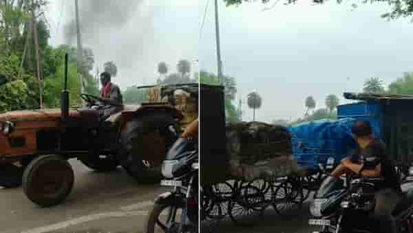 Video : ट्रॅक्टर ट्रेनचा देशी जुगाड, लोक म्हणाले भारताची नवी ट्रेन आली
