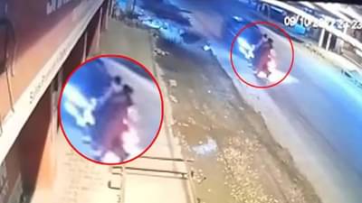 भरधावची कारची स्कूटीला धडक, काही फूट हवेत उडाले कुटुंब; अपघाताचा थरार सीसीटीव्हीत कैद